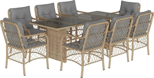 Set Sala De Mese 9 Piese Cu Perne Set Sala De Mese 9 Piese Cu Perne