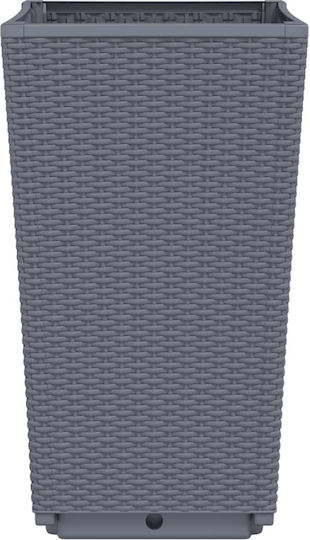 vidaXL Set 4 Planters Plastic Grey