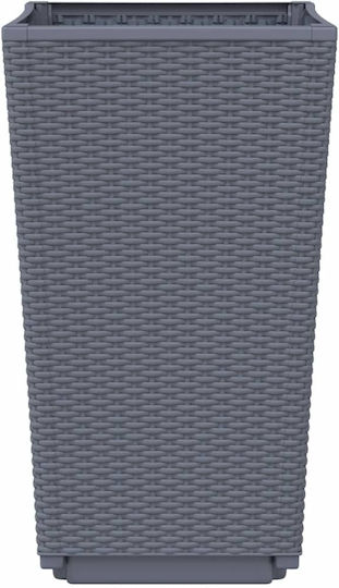 vidaXL Set 4 Planters Plastic Grey