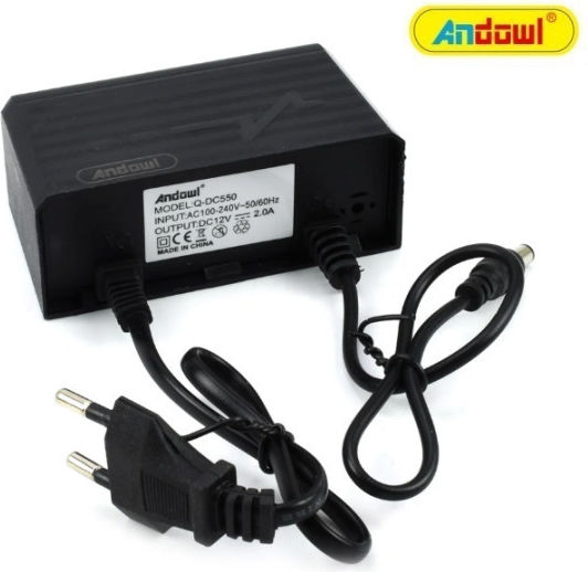 Andowl Q-DC550 Power Supply for CCTV Systems Black Q-DC550