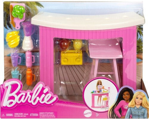 Barbie Doll Set Summer Furniture - Smoothie Bar for 3++ Years