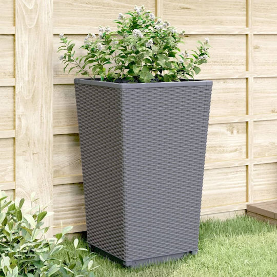 vidaXL Set 4 Planters Plastic Grey