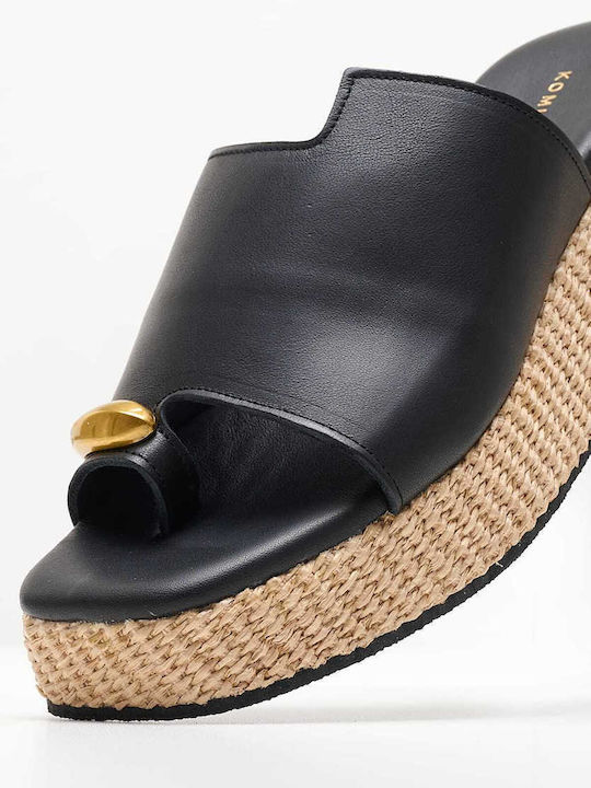 Komis & Komis Women's Leather Platform Shoes Black