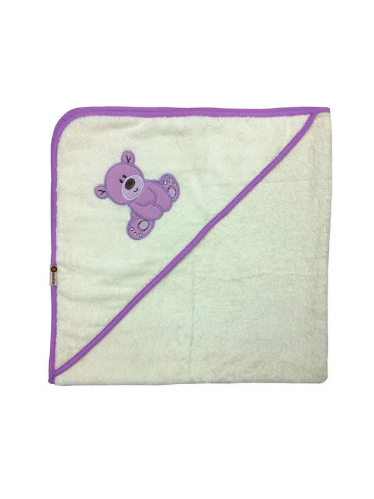 Beboulino Baby Hooded Towel Lilac 90x90cm