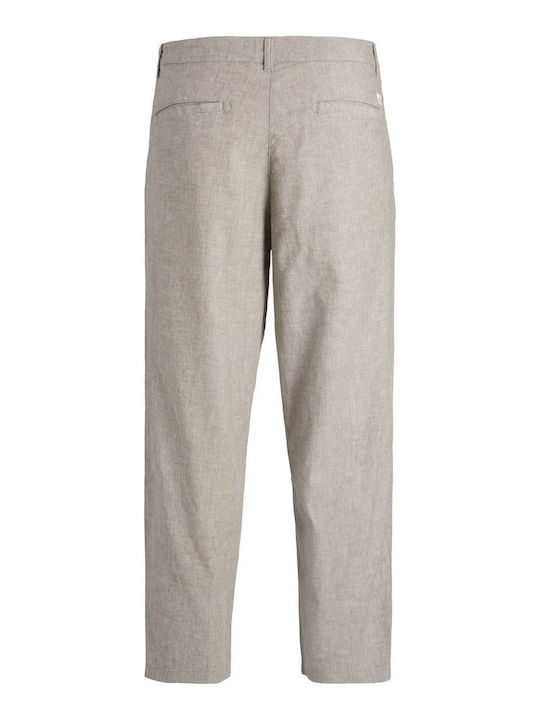 Παντελόνι Chino Ελαστικό σε Tapered Γραμμή Beige Mel