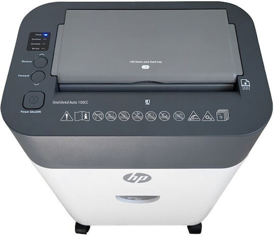 HP Καταστροφέας Εγγράφων Oneshred Cross Cut 100 Φύλλων με Κάδο 17lt