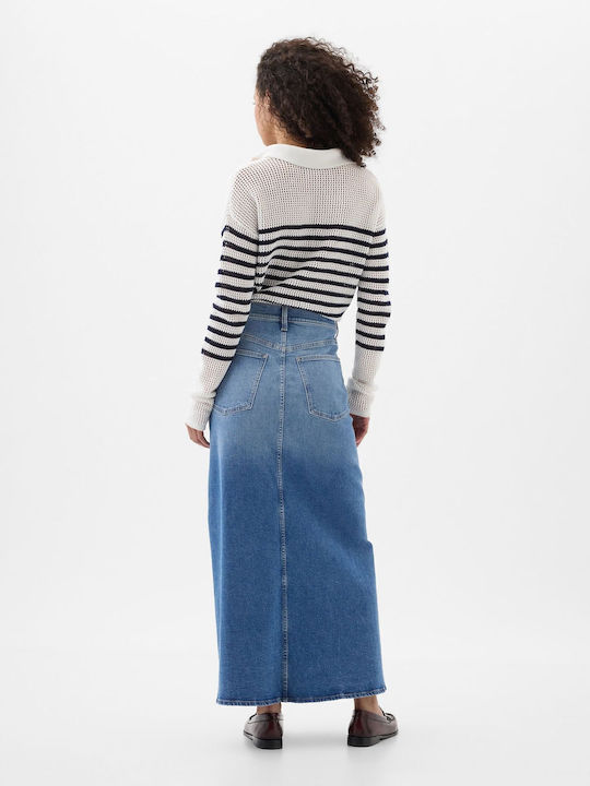 Denim Maxi Skirt Blue