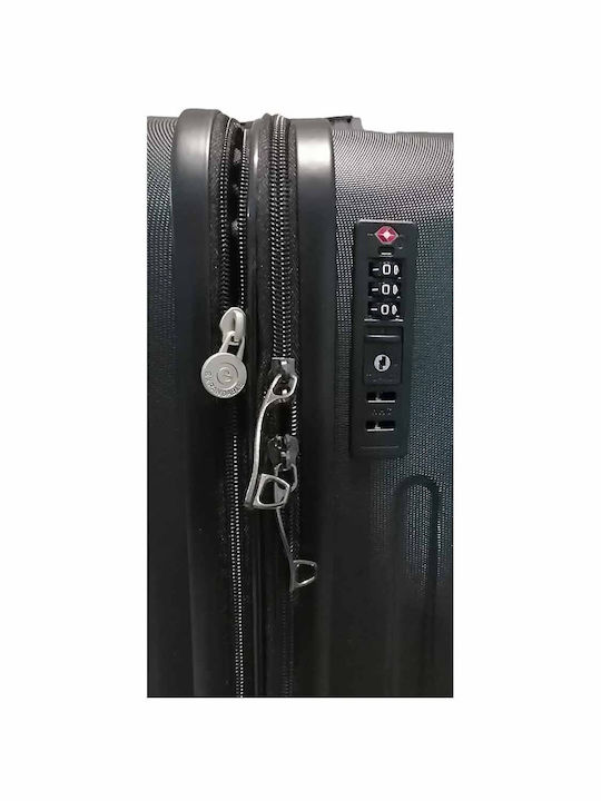 Bartuggi Cabin Hard Travel Suitcase Black with 4 Wheels Height 55cm