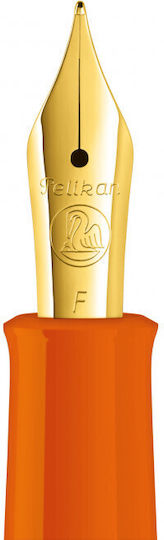 Pelikan M200 Writing Pen Broad Orange made of Steel with Blue Ink