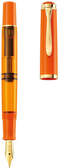 Pelikan M200 Writing Pen Broad Orange made of Steel with Blue Ink