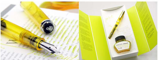 Pelikan Classic Duo M205 Πένα Γραφής Extra Broad Κίτρινη από Ατσάλι