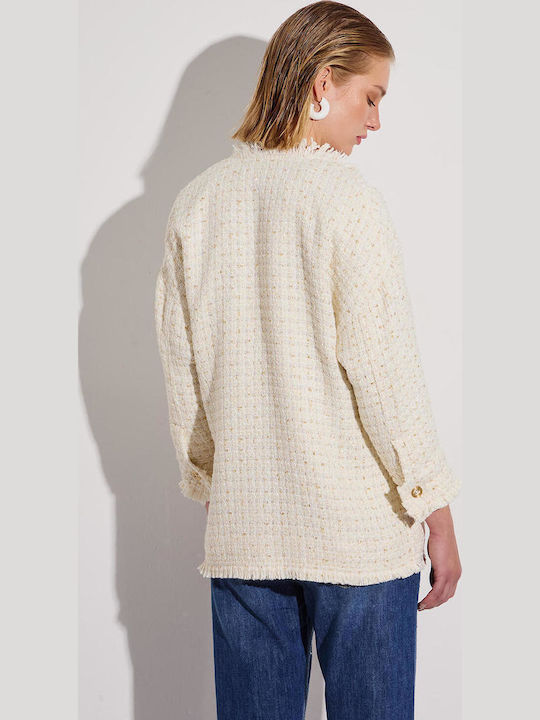 Bill Cost Women's Tweed Blazer Beige