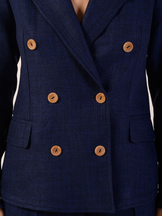 Derpouli Women's Blazer Blue