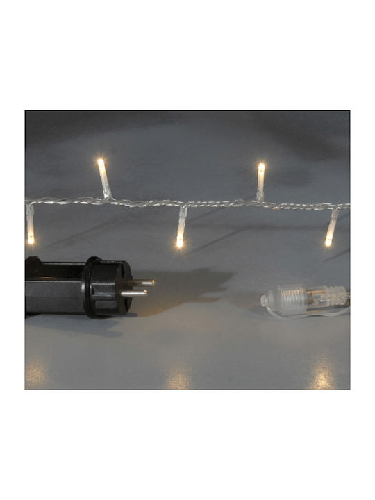 320 Christmas Lights LED Warm White in String with Transparent Cable and Programs Lianos