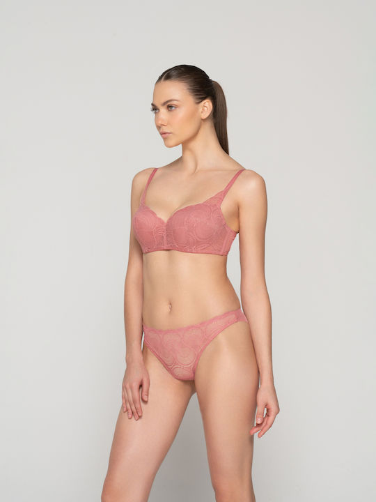 Balconette Pink Σουτιέν mit leichter Polsterung