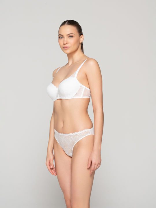 Balconette White Σουτιέν mit leichter Polsterung