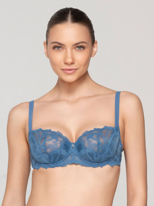 Melody Balconette Blue Sutien fără căptușeală