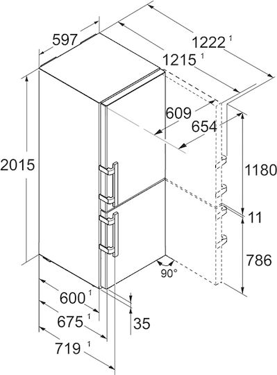 Liebherr 362лт NoFrost В201.5xШ59.7xД67.5см. Сив Prime BioFresh