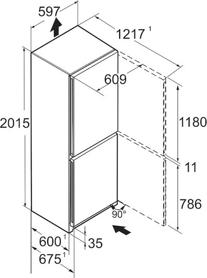 Liebherr Ψυγειοκαταψύκτης 361lt NoFrost Υ201.5xΠ59.7xΒ67.5εκ. Inox Plus BioFresh