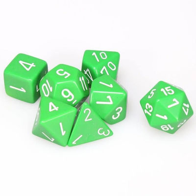 Chessex Opaque Dice Green/White 25405