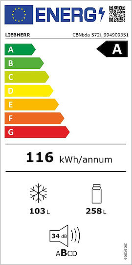 Liebherr Kühl-Gefrierkombination 361Es NoFrost H201.5xB59.7xT67.5cm. Gray Plus BioFresh