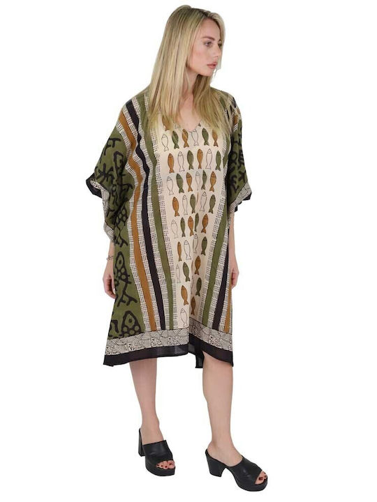 Aquablue Women's Mini Caftan Beachwear Green