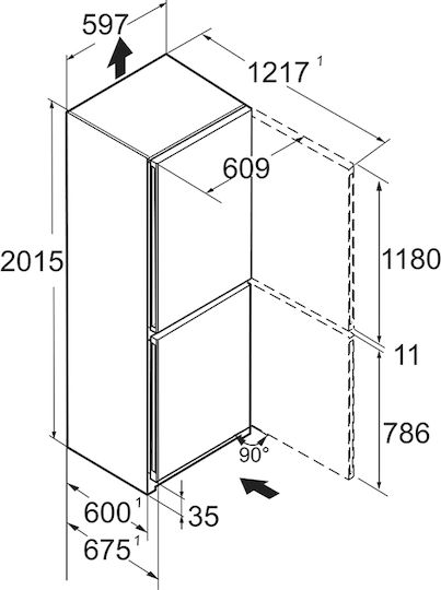 Liebherr 321лт NoFrost В185.5xШ59.7xД67.5см. Сив Plus BioFresh