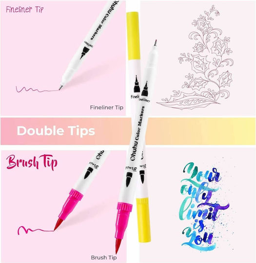 Ohuhu Maui Drawing Markers Thin Double-Tipped Set 120 Colours