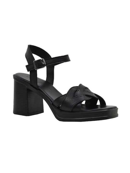 Commanchero Original Leder Damen Sandalen in Schwarz Farbe