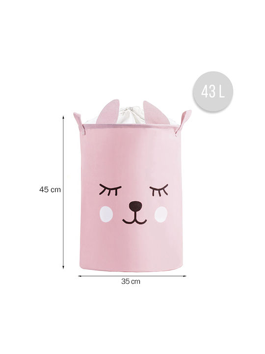 Sipo Children's Folding Laundry Basket made of Fabric Pink 35x35x45cm 1pcs