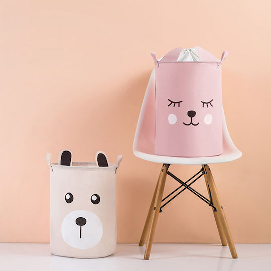 Sipo Kinder Wäschekorb Faltbar aus Stoff Beige 35x35x45cm 1Stück