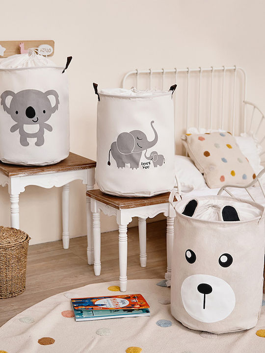 Sipo Детска кошница за играчки сгъваема Бял 35x35x45см 1бр