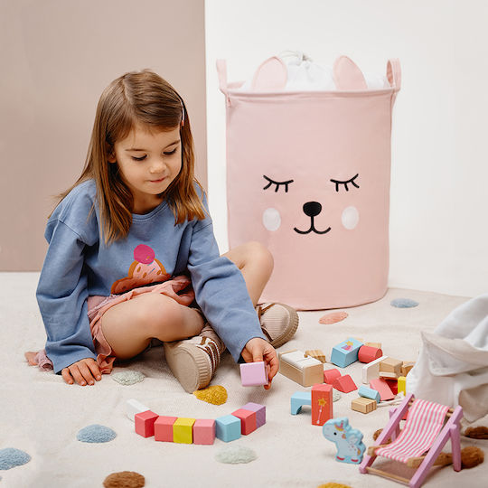Sipo Детска кошница за играчки сгъваема Розов 35x35x45см 1бр