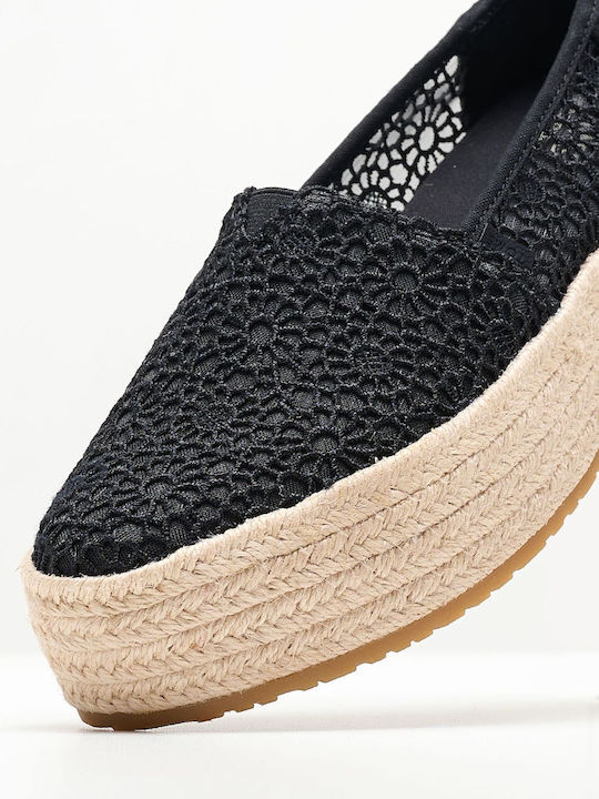 Toms Stoff Damen Espadrilles in Schwarz Farbe