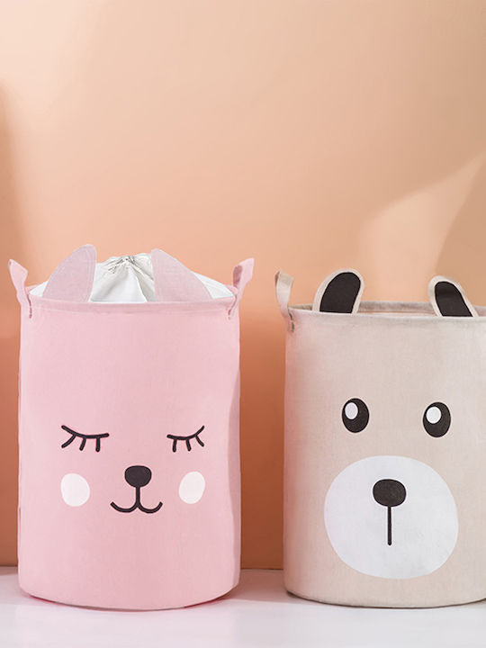Sipo Children's Folding Laundry Basket made of Fabric Pink 35x35x45cm 1pcs