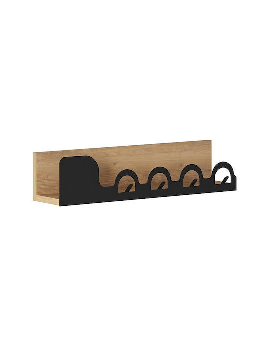 Megapap Κρεμάστρα Τοίχου Liora Ξύλινη 4 Θέσεων Ροζ 63x14x14cm