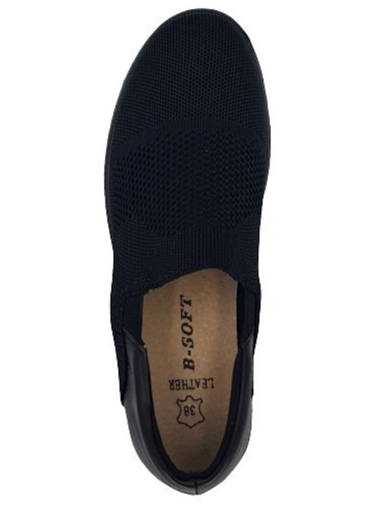 Leder Damen Mokassins in Schwarz Farbe