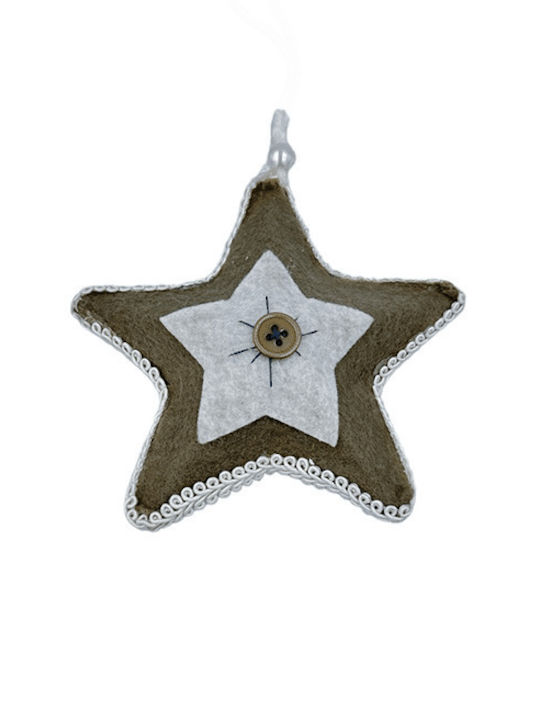 Fabric Christmas Decorative Pendant Star White