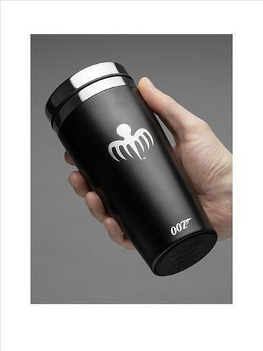 Paladone James Bond Travel Mug 007 Glass Thermos Stainless Steel 450ml Silver