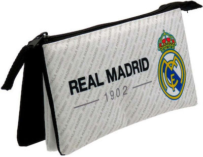 Real Madrid Pencil Case with 3 Compartments Multicolored