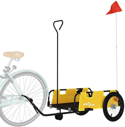 Vidaxl Yellow Oxford Fabric Iron Bicycle Trailer