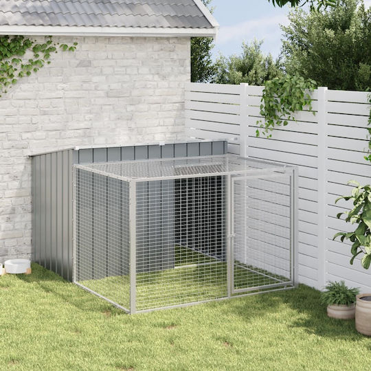vidaXL Hundehaus Groß Metallisch Außenbereich Gray 153x194x110cm