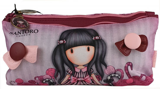 Santoro Gorjuss Sugar And Spice Pencil Case with 2 Compartments Pink