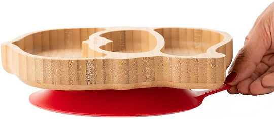 Eco Rascals Παιδικό Πιάτο Φαγητού από Bamboo Κόκκινο