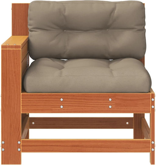 Outdoor-Sessel Hölzernes Coffee mit Kissen 69x62x70.5εκ.