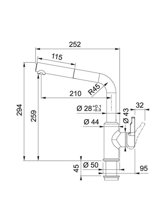 Franke Chrome Küchenarmatur Zähler Silber