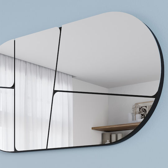 Megapap Otis Wall Mirror Oval with Black Plastic Frame 80x40cm 1pcs