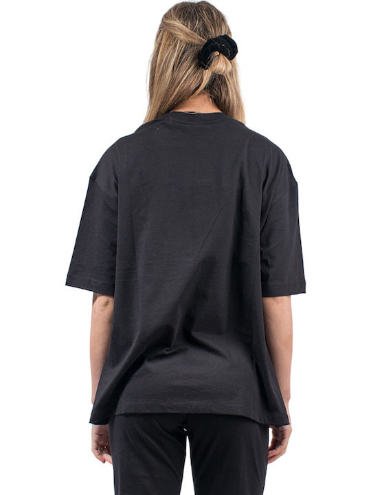 Γυναικείο Αθλητικό Oversized T-shirt Μαύρο