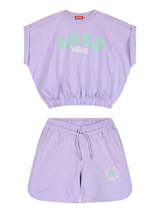 Energiers Kids Set with Shorts Summer 2pcs Lilac Good Vibes