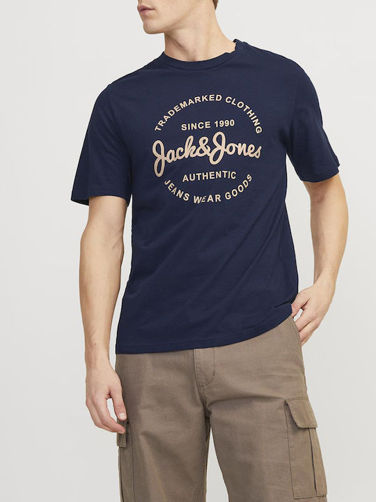 Jack & Jones T-shirt Bărbătesc cu Mânecă Scurtă NavyBlue